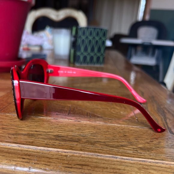 Judith Lieber Red Sunglasses JL1623 - Picture 2 of 5